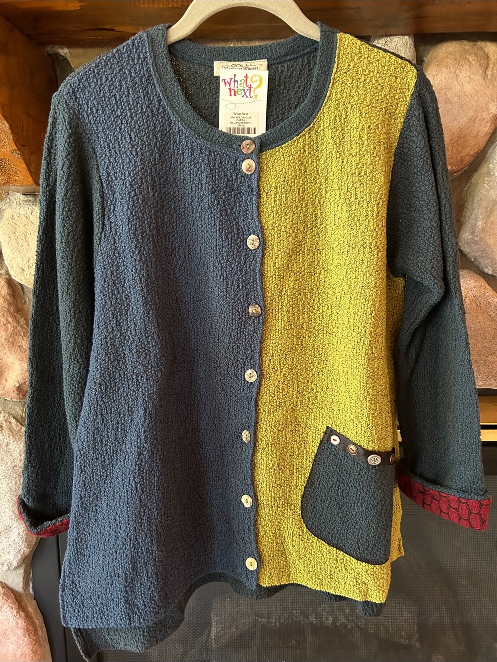 Margaret Winters Button Up Hi-Low Cuff Cardigan, Size S, NWT